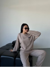 Повсякденний жiночий костюм 2-ка бежевого кольору 35531