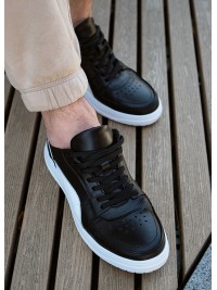 Чоловічі кросівки з натуральної шкіри чорного кольору 35544