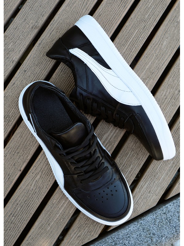Чоловічі кросівки з натуральної шкіри чорного кольору 35544