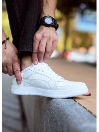 Чоловічі кросівки з натуральної шкіри білого кольору 35545