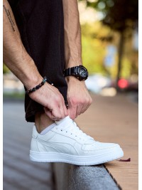 Чоловічі кросівки з натуральної шкіри білого кольору 35545