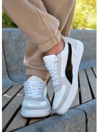 Кросівки чоловічі з натуральної шкіри білого кольору 35546