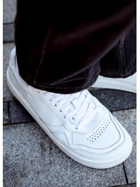Шкіряні чоловічі кросівки білого кольору 35547