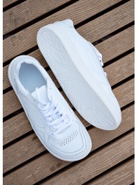 Шкіряні чоловічі кросівки білого кольору 35547