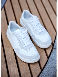 Шкіряні чоловічі кросівки з вставками білого кольору 35548