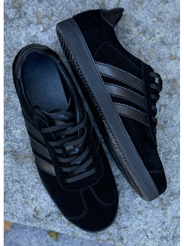 Чоловічі кеди з натуральної замші чорного кольору 35549