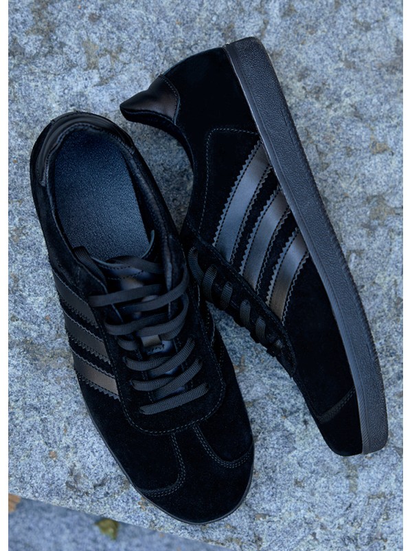 Чоловічі кеди з натуральної замші чорного кольору 35549