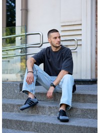 Чоловічі кеди з натуральної замші сірого кольору 35550