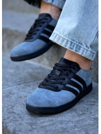 Чоловічі кеди з натуральної замші сірого кольору 35550