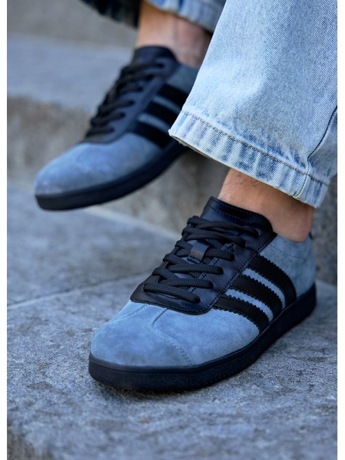 Чоловічі кеди з натуральної замші сірого кольору 35550