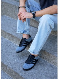 Чоловічі кеди з натуральної замші сірого кольору 35550