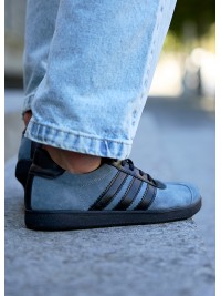 Чоловічі кеди з натуральної замші сірого кольору 35550