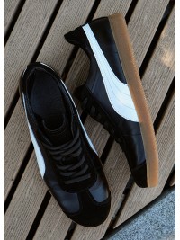 Кеди чоловічі з натуральної шкіри чорного кольору 35551