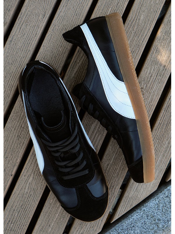 Кеди чоловічі з натуральної шкіри чорного кольору 35551