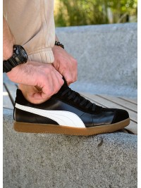 Кеди чоловічі з натуральної шкіри чорного кольору 35551