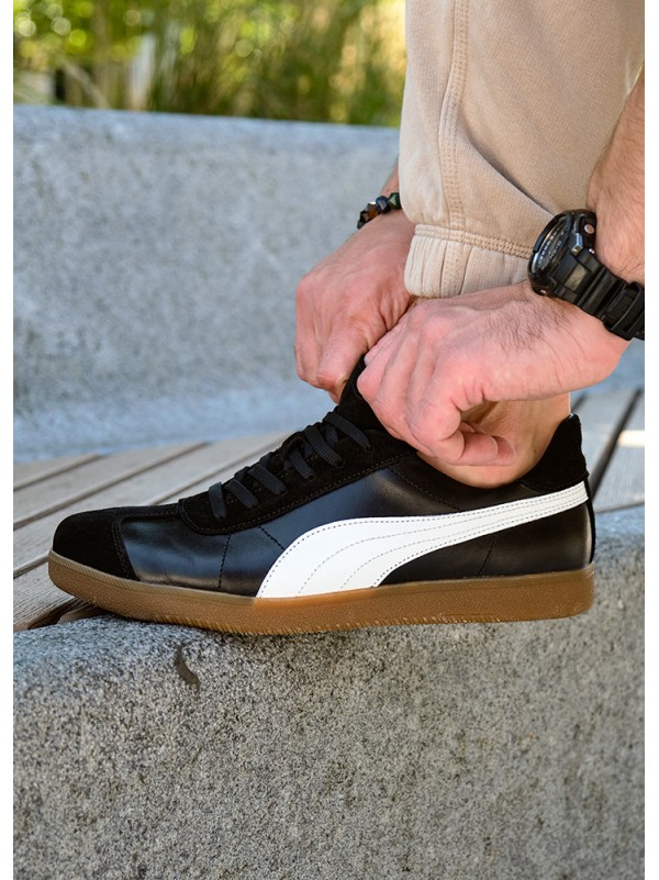 Кеди чоловічі з натуральної шкіри чорного кольору 35551