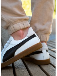 Кеди чоловічі з натуральної шкіри + замша білого кольору 35552