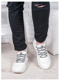 Чоловічі кросівки з натуральної шкіри білого кольору 35562