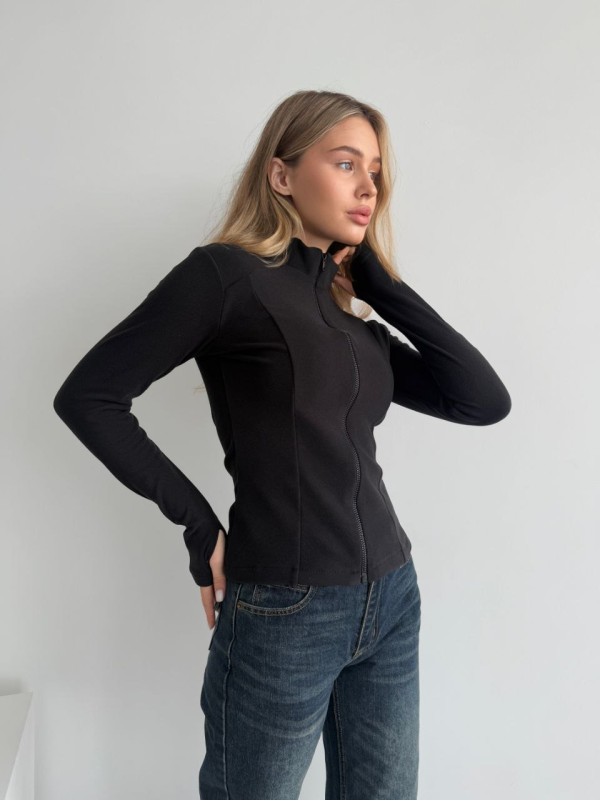 Жіноча тепла кофта на змiцi чорного кольору 35587