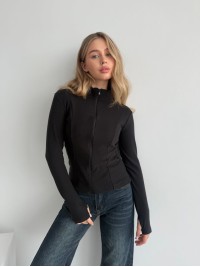 Жіноча тепла кофта на змiцi чорного кольору 35587