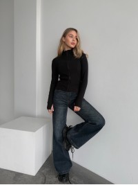 Жіноча тепла кофта на змiцi чорного кольору 35587