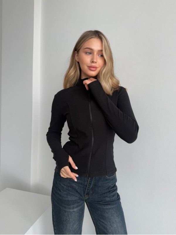 Жіноча тепла кофта на змiцi чорного кольору 35587