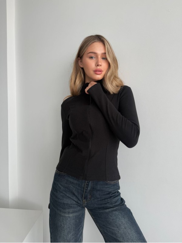 Жіноча тепла кофта на змiцi чорного кольору 35587