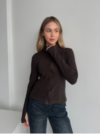 Жіноча тепла кофта на змiцi коричневого кольору 35589