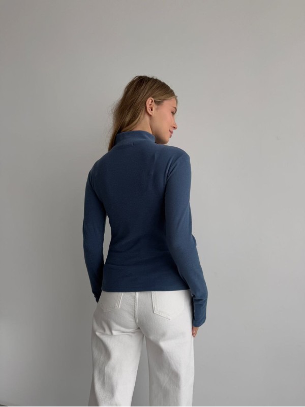 Жіноча тепла кофта на змiцi синього кольору 35590