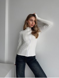 Жіноча тепла кофта на змiцi молочного кольору 35591