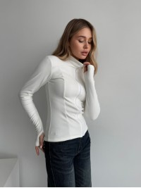 Жіноча тепла кофта на змiцi молочного кольору 35591