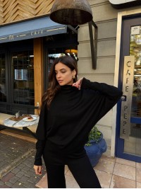 Базовий жiночий костюм з ангори чорного кольору 35594