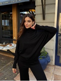 Базовий жiночий костюм з ангори чорного кольору 35594