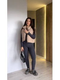 Жіночий теплий термокостюм графiтового кольору 35596