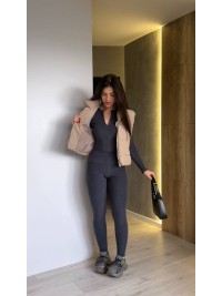 Жіночий теплий термокостюм графiтового кольору 35596