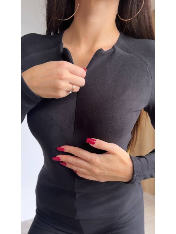 Жіночий теплий термокостюм графiтового кольору 35596