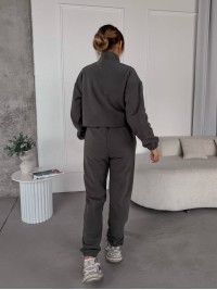 Жіночий костюм флісовий графiтового кольору 35617