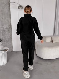 Жіночий костюм флісовий чорного кольору 35620