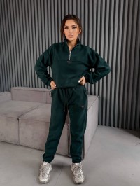 Жіночий костюм флісовий зеленого кольору 35621