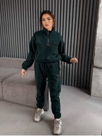 Жіночий костюм флісовий зеленого кольору 35621