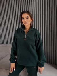 Жіночий костюм флісовий зеленого кольору 35621