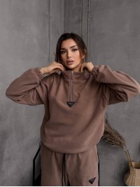 Жіночий костюм флісовий кавового кольору 35622