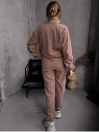 Жіночий костюм флісовий кавового кольору 35622