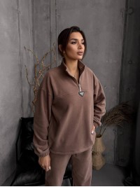 Жіночий костюм флісовий кавового кольору 35622