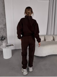 Жіночий костюм флісовий коричневого кольору 35623