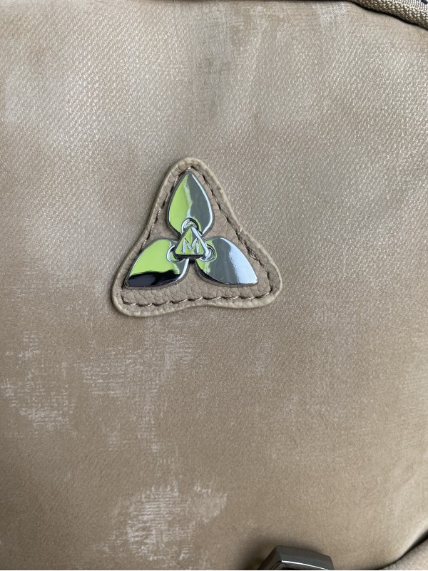 Жіночий базовий рюкзак із еко-шкіри + текстиль бежевого кольору 35662