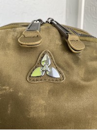 Жіночий базовий рюкзак із еко-шкіри + текстиль колір хакі 35663