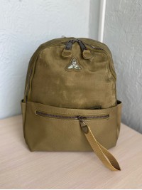 Жіночий базовий рюкзак із еко-шкіри + текстиль колір хакі 35663