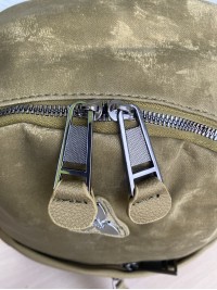 Жіночий базовий рюкзак із еко-шкіри + текстиль колір хакі 35663