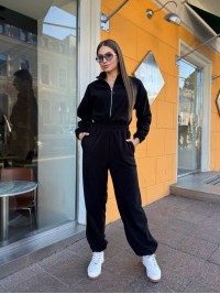 Жiночий теплий комбінезон iз флiса чорного кольору 35664